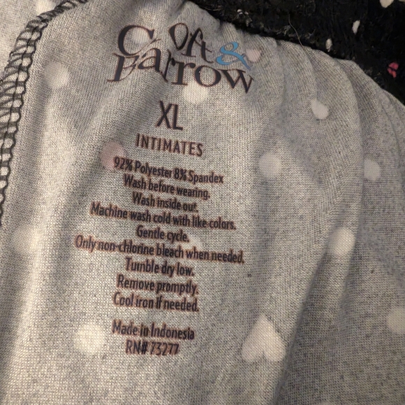 Croft & Barrow Pajama Set , Navy with Multicolor Polka Dots And Hearts - Picture 3 of 5